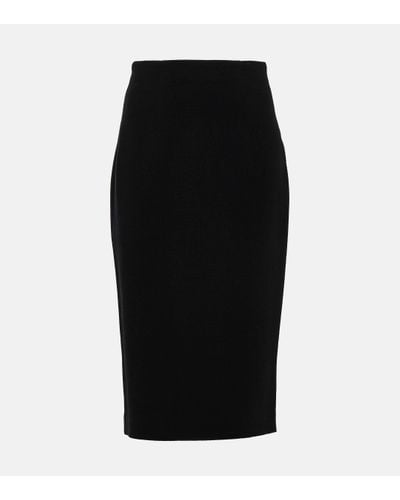 Roland Mouret Wool Crepe Pencil Skirt - Black
