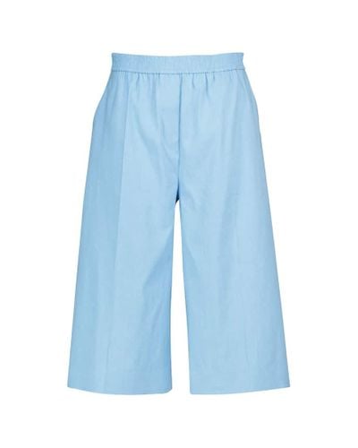 JOSEPH Shorts Tan aus Leinen und Baumwolle - Blau