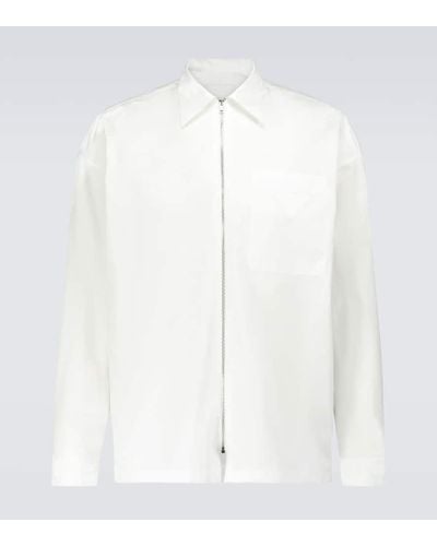 Prada Camisa de algodon con cremallera - Blanco