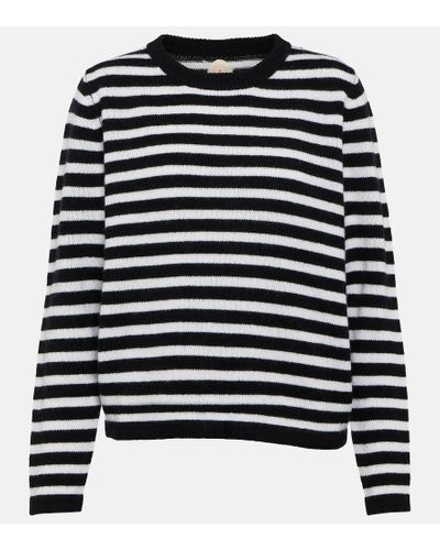 Jardin Des Orangers Striped Wool And Cashmere Sweater - Black