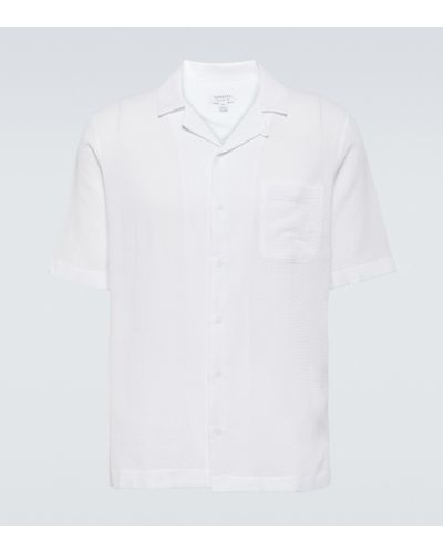 Sunspel Hemd aus Baumwolle - Weiß