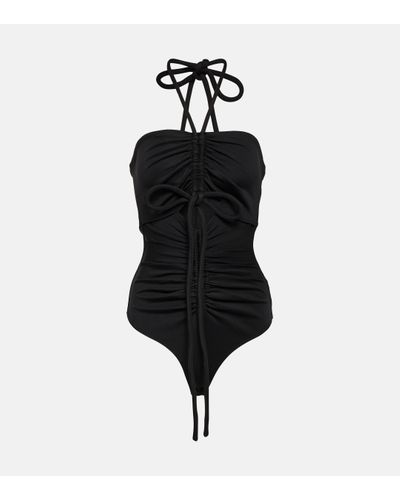 Proenza Schouler Compact Jersey Ruched Bodysuit - Black