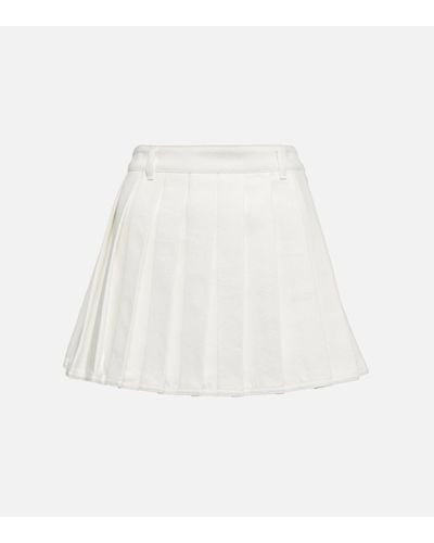 Ferragamo Low-rise Cotton Denim Miniskirt - White