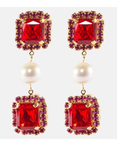Magda Butrym Crystal-embellished Earrings - Red