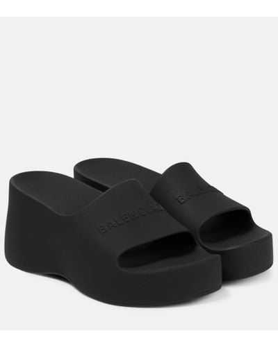 Balenciaga Platform Slides - Black