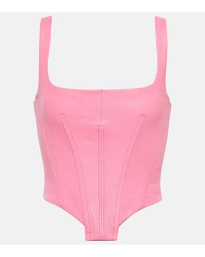 Stouls Leather Bustier - Pink