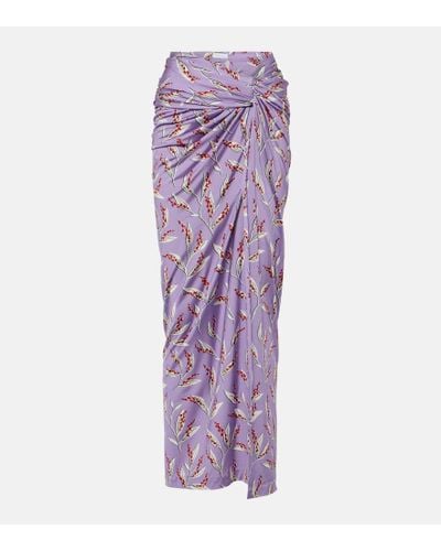 Rabanne Floral Wrap Skirt - Purple
