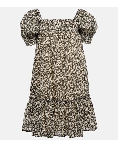 Tory Burch Floral Smocked Minidress - Multicolour