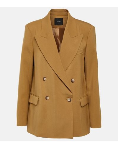 JOSEPH Double-breasted Wool Blazer - Natural