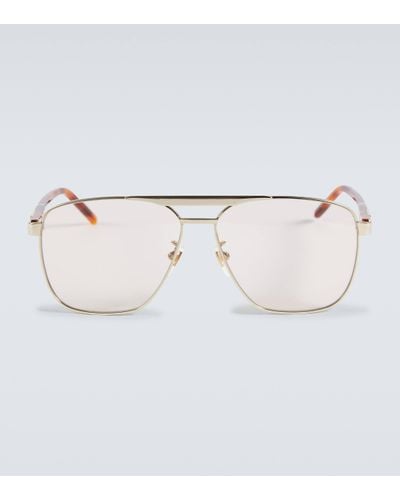 Gucci Metal Aviator Sunglasses - White