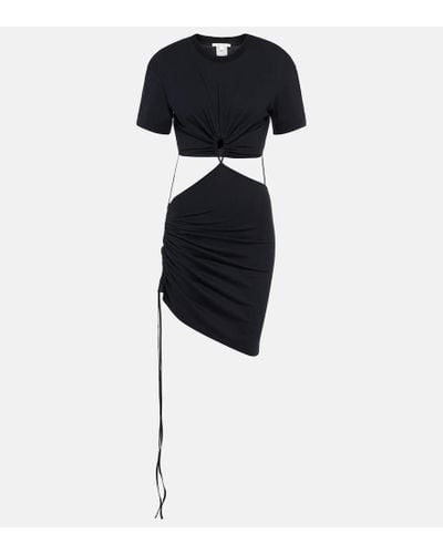 Nensi Dojaka Cutout Cotton Jersey T-shirt Dress - Black