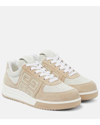 Givenchy G4 Suede And Leather Low-top Trainers - White