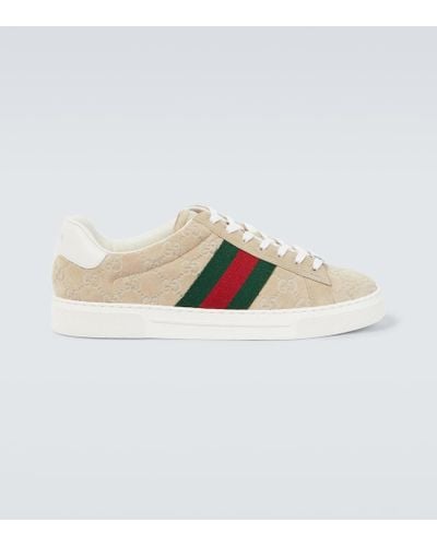 Gucci Ace Suede Sneakers - White