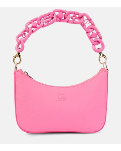 Christian Louboutin Schultertasche Loubila Chain Mini aus Leder - Pink