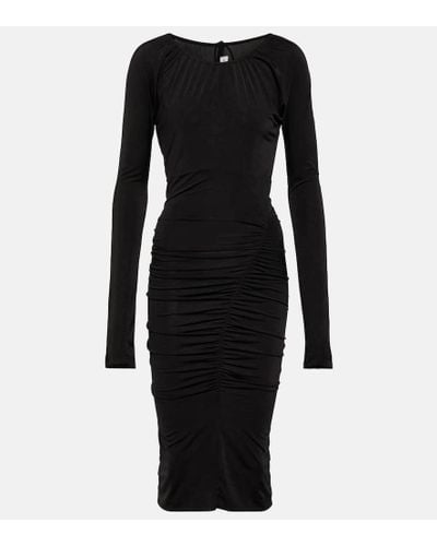 Victoria Beckham Vestido corto de jersey fruncido - Negro