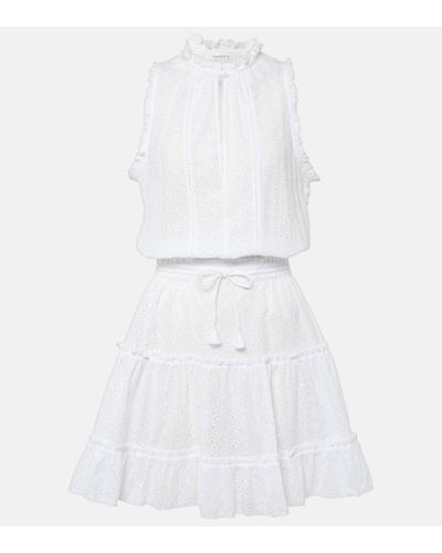 Poupette Clara Tiered Cotton Minidress - White