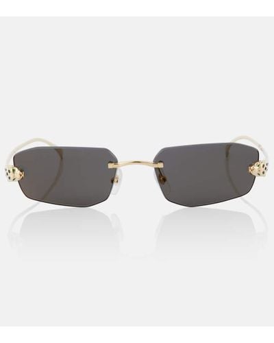 Cartier Panthere De Cartier Rectangular Sunglasses - Gray