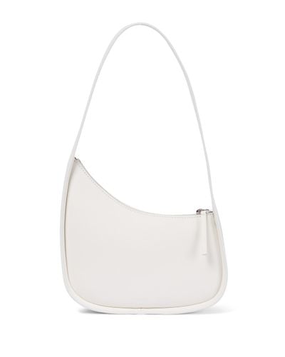 The Row Half Moon Leather Shoulder Bag in White - Lyst
