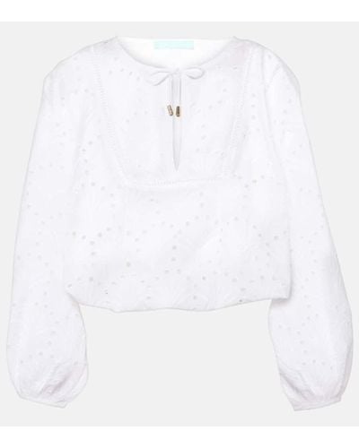 Melissa Odabash Crop top Angie de algodon - Blanco