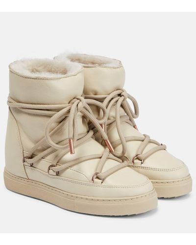 Inuikii Classic Wedge Leather Snow Boots - Natural