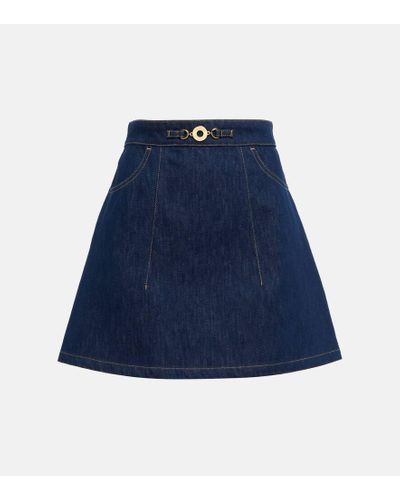 Patou High-rise Denim Miniskirt - Blue
