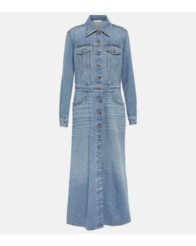 Chloé Maxikleid aus Denim - Blau