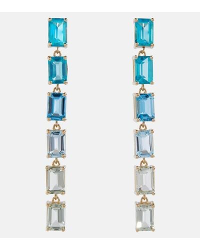 Suzanne Kalan Dawn 14kt Yellow Gold Earrings With Topaz - Blue