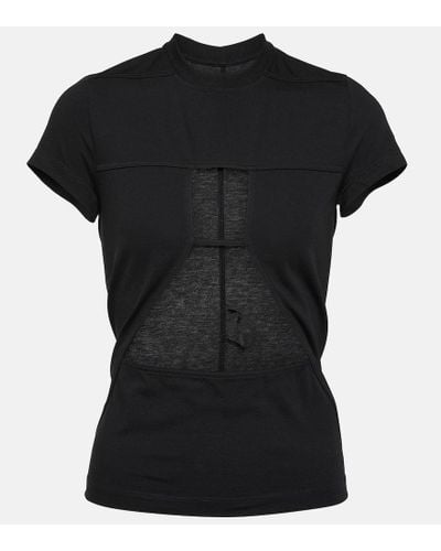 Rick Owens Cutout Cotton Jersey T-shirt - Black