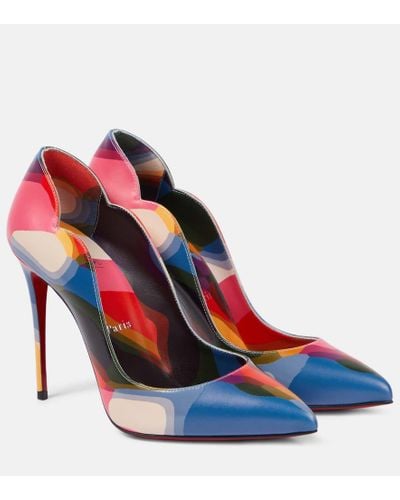 Christian Louboutin Pumps Hot Chick 100 in pelle con stampa - Blu