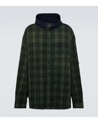 Balenciaga Camisa oversized en mezcla de algodon - Verde