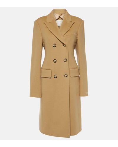 Sportmax Selim Double-breasted Wool Coat - Natural