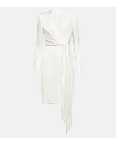 Max Mara Bridal Maura Satin Wrap Dress - White