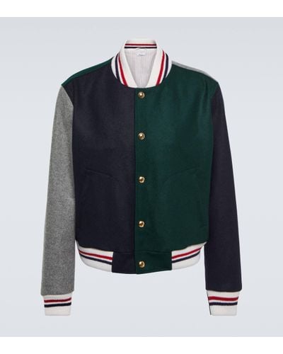 Thom Browne Virgin Wool Varsity Jacket - Green