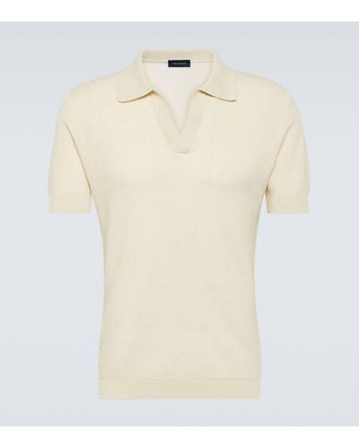 Thom Sweeney Cotton And Linen Polo Shirt - Natural