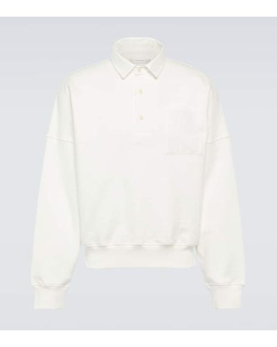 The Row Dende Cotton-blend Terry Polo Sweatshirt - White