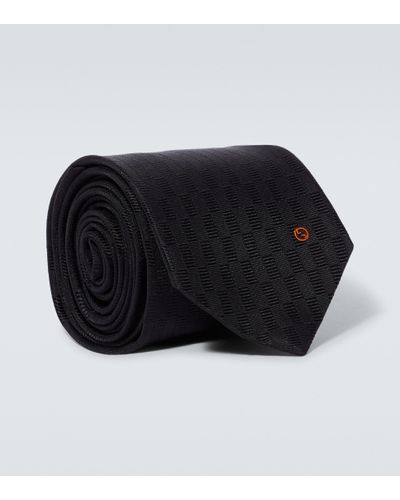 Gucci GG Jacquard Silk Tie - Black