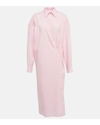 Lemaire Twisted Cotton Shirt Dress - Pink