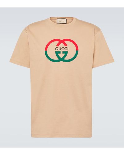 Gucci Camiseta Estampada de Punto de Algodón - Neutro