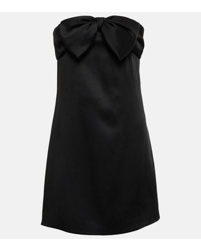 Saint Laurent Strapless Satin Minidress - Black