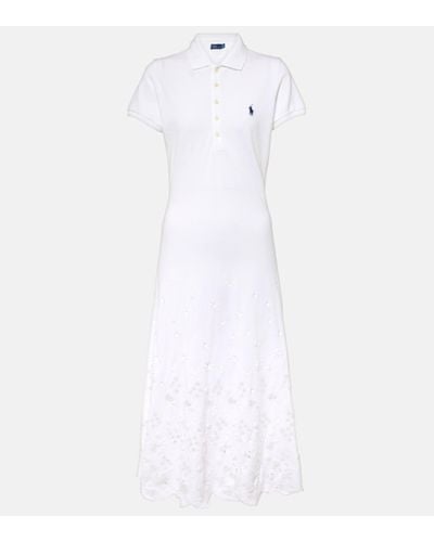 Polo Ralph Lauren Cotton Pique Mesh Polo Dress - White