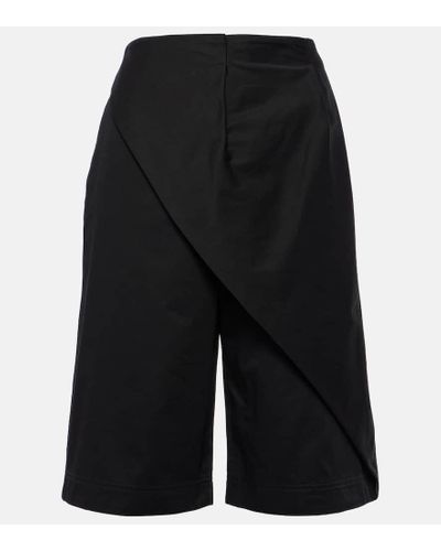 Loewe Shorts de algodon plisados - Negro