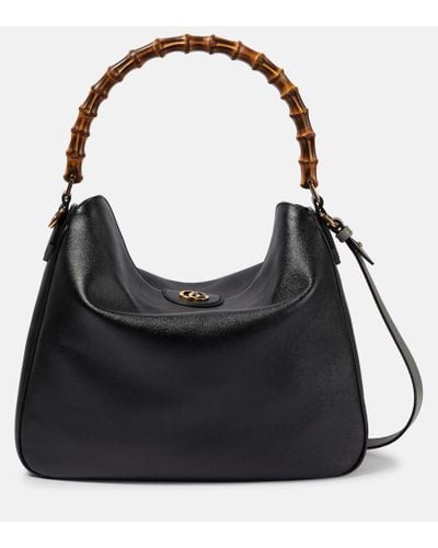 Gucci Diana Large Leather Tote Bag - Black
