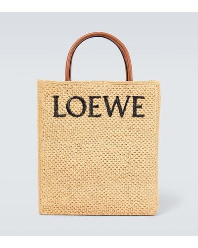 Loewe Logo Raffia Tote Bag - Natural