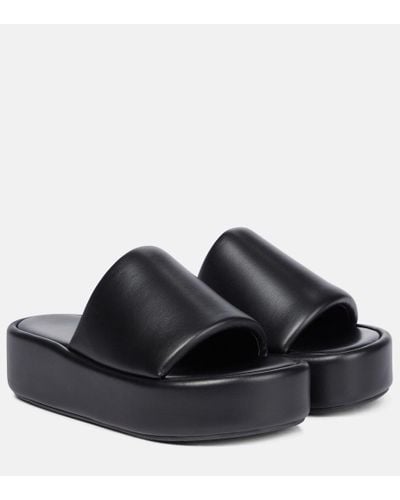 Balenciaga Sandalias de piel de plataforma - Negro