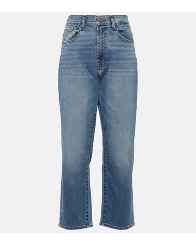 7 For All Mankind Jean droit Modern a taille haute - Bleu