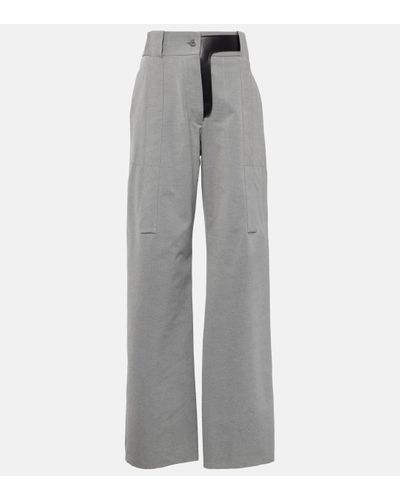 Ferragamo High-rise Straight Trousers - Grey