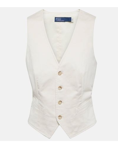 Polo Ralph Lauren Polo Bargan Wool Blend Waistcoat - White