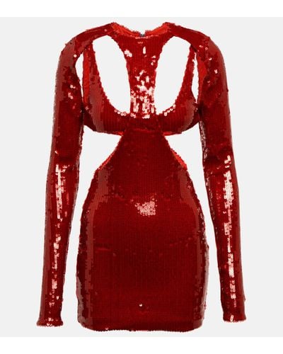 LAQUAN SMITH Robe a sequins - Rouge