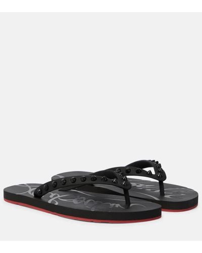 Christian Louboutin Loubi Flip Thong Sandals - Black