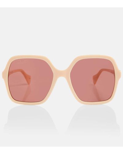 Gucci Square Oversized Sunglasses - Pink